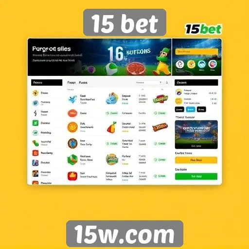 Análise da interface do usuário do site 15 bet